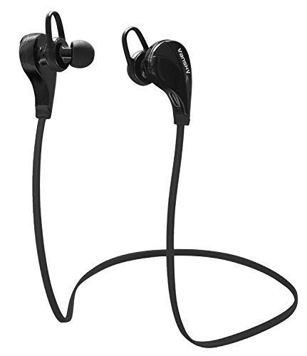 Bluetooth Headphones Vansky Streamline Series Bluetooth Headset Noise Cancelling Headphones w Microphone Running Sports Gym Sweatproof Wireless Earphones for iPhone 6 6 Plus 6s 5 5c 5s 4 and Android Black