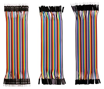 Haitronic 120pcs 20cm length Jumper Wires/dupont cable Multicolored(10 color) 40pin M to F, 40pin M to M, 40pin F to F for Breadboard / Arduino based / DIY/ raspberry Pi 2 3/Robot Ribbon Cables Kit