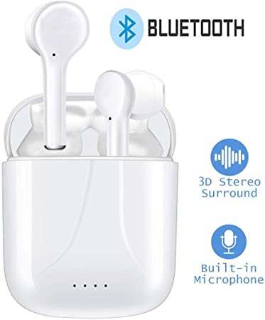 Wireless Bluetooth Earbuds,Built-In Microphone and Charging Box,Noise Reduction,Waterproof In-Ear Headphone,Suitable for Iphone/Sumsung/Airpods/HUAWEI