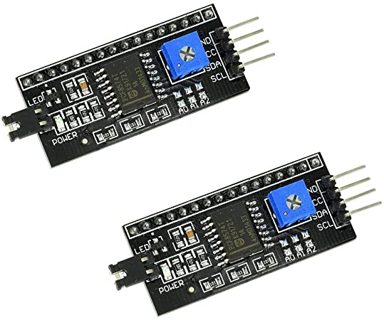 HiLetgo 2pcs 5V 2004 1602 LCD Display IIC I2C Adapter IIC Serial Interface Adapter for Arduino Robort Parts