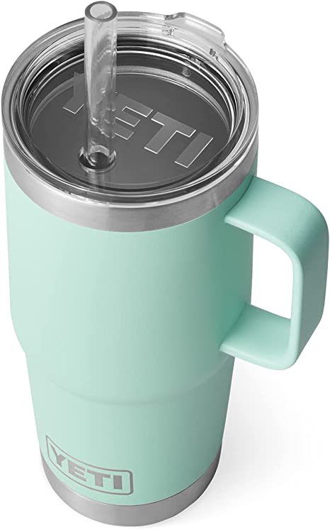 YETI Rambler 25 oz Straw Mug, Vacuum Insulated, Stainless Steel, Seafoam