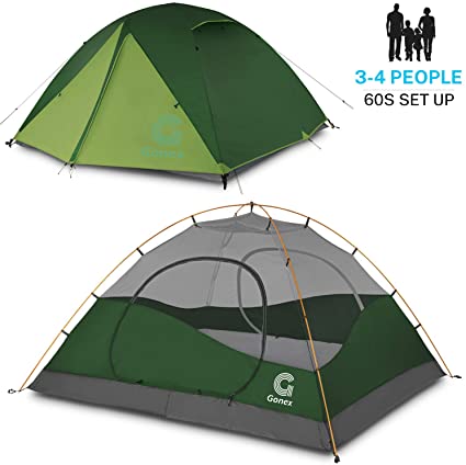 Gonex Camping Tent, 2-Person Dome Tent Windproof & Waterproof Camping Tent for 3 Seasons, Perfect for Camping, Hiking, Backpacking & Mountaineering, Easy Set Up