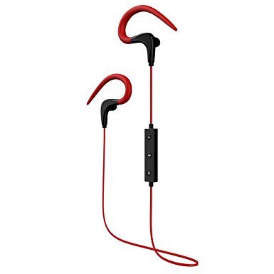 Sport Bluetooth Earphones, Amesica E5 Wireless Sports Headphones with Mic Colorful Stereo Headsets Support Noise Reduction Handsfree Call for iPhone iPad Samsung Laptop Mac Tablets (ZE-55 - Red)