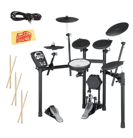 Roland TD-11K V-Drums Electronic Drum Kit with Drum Stick Sampler, Audio Cable, and Austin Bazaar Polishing Cloth