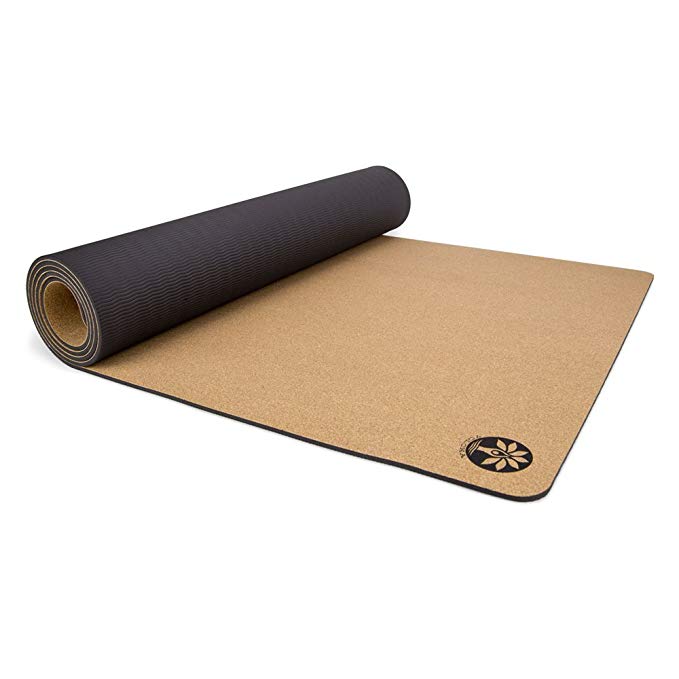 Yoloha Aura Cork Yoga Mat, Non Slip, Sustainable, Soft, Durable, Rubber, Highest Quality, Premium, Handmade, Moisture Resistant