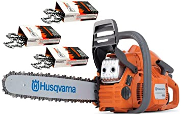 Husqvarna 450e-Series II (50cc) Cutting Kit Includes Chainsaw, 18" Bar/Chain Plus 3 WoodlandPRO Chain Loops