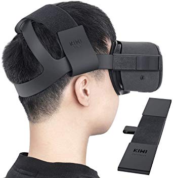 KIWI design Head Strap for Oculus Quest Accessories, Headband to Reduce Head Pressure, Virtual Reality VR Headset Accessories, Comfortable PU Leather (Black)