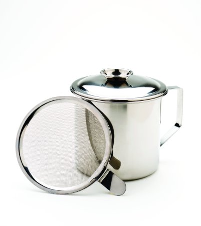 Stainless Steel Grease Catcher with Bacon Grease Strainer Perfect As a Cooking Grease Container and Pan Grease Strainer - Capture the Magic of Traditional Down Home Cooking
