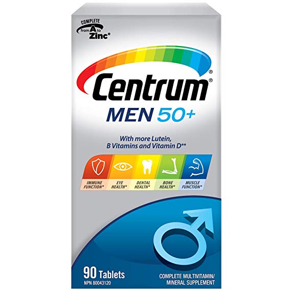 Centrum Men 50  (90 Count) Multivitamin Multimineral Supplement Tablet, Vitamin B, Age 50 and older