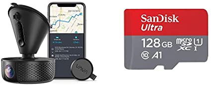 Dash Cam | VAVA 1920X1080P@60Fps | Wi-Fi Car Dash Camera | Sony Night Vision Sensor & SanDisk Ultra 128GB MicroSDXC UHS-I Card with Adapter - 100MB/s U1 A1 - SDSQUAR-128G-GN6MA