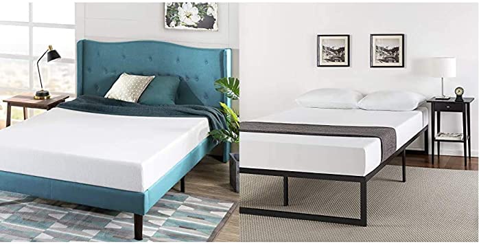 Zinus Green Tea 6-inch Memory Foam Mattress, King & ABEL 14 Inch Metal Platform Bed Frame with Steel Slat Support, Mattress Foundation, King