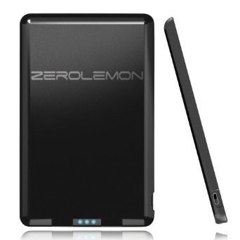 36 MONTHS WARRANTYZeroLemon SlimJuice 6200mAh Ultra-Compact Portable External Battery Backup Charger Power Bank Charger for iPhone 5S 5C 5 4S 4 Apple adapters not included iPod Samsung Galaxy Note Galaxy S4 Galaxy S3 Galaxy S2 Galaxy Nexus HTC One X One S Sensation G14 ThunderBolt Nokia N9 Lumia 920 900 Blackberry Z10 Sony Xperia Z Google Glass GoPro and More - Black