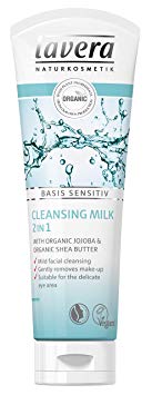 lavera basis sensitiv 2in1 Facial Cleansing Milk & Make-up Remover: Natural & Organic jojoba and shea butter gently remove daily make-up, excess oil & impurities for clean pores - 4 Oz