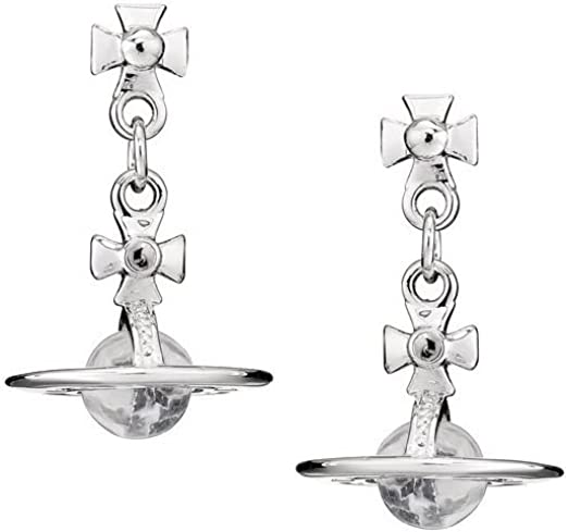 Saturn earrings Silver Plated Dangle Earrings VW Tiny Orb Planet Earrings For Women Girls