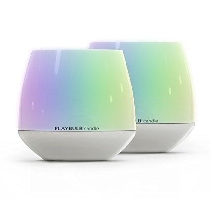Pack of 2 PLAYBULB Candle smart Bluetooth color-changing scented LED candle with free PLAYBULB X App control, flameless candle, able to blow on/off, night light, candle holder, wedding décor