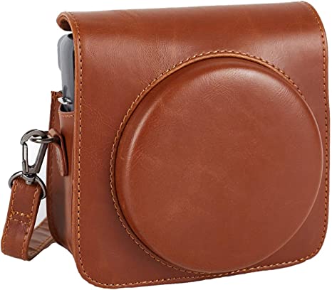 Phetium Protective Case Compatible with Fujifilm Instax Square SQ6 Instant Film Camera, Soft PU Leather Bag with Adjustable Shoulder Strap (Brown)