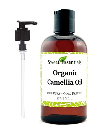 Organic Camellia Seed Oil | Imported From Japan | 8oz Bottle | 100% Pure | 100% Organic | For Hair & Skin Use | By Sweet Essentials