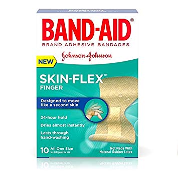 Band-Aid Brand Skin-Flex Adhesive Bandages, All One Size 'Finger', 10 Bandages Per Box (6 Pack)