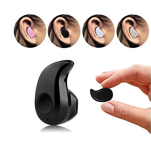 TEMO Ultra Mini Wireless Invisible Bluetooth 4.0 In ear Music Earphone Earbud Headset Headphone with Microphone for iPhone, Samsung, LG, iPad, HTC and most Smartphone (Black)