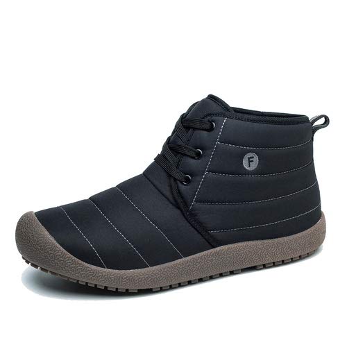 Enly Winter Snow Boots Slip-on Water Resistant Booties for Men Women, Anti-Slip Lightweight Ankle Boots Lace Up