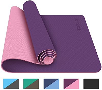 TOPLUS Yoga Mat, 1/4 inch Pro Yoga Mat TPE Eco Friendly Non Slip Fitness Exercise Mat with Carrying Strap-Workout Mat for Yoga, Pilates and Floor Exercises