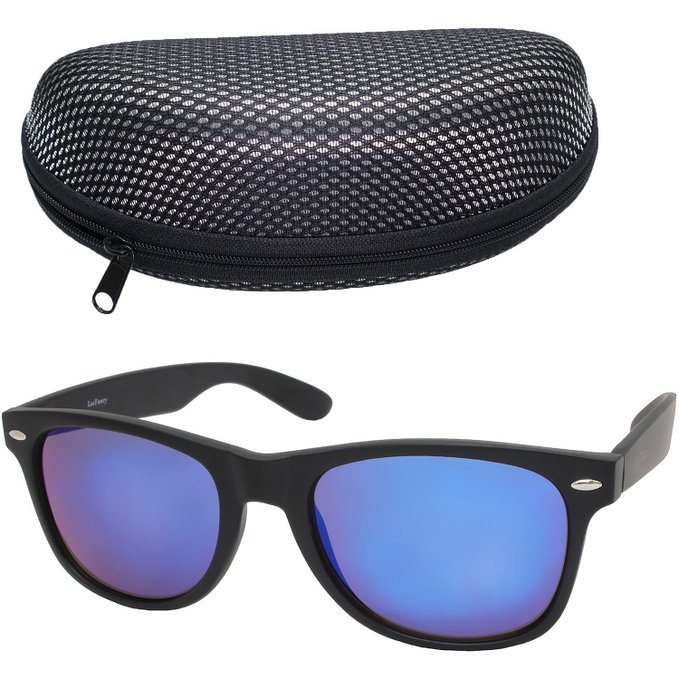LotFancy Wayfarer Sunglasses for Women Men with Case,54mm Lens,UV 400 Protection