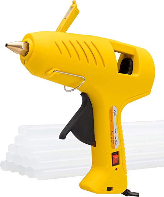 KMC Hot Glue Gun with LED Light, 60/100W Full Size Dual Power Rapid Heating Technology, 16 Pcs Transparent Glue Gun Sticks for Arts & Crafts, DIY, Christmas Decoration/Gifts, Sealing and Quick Repair