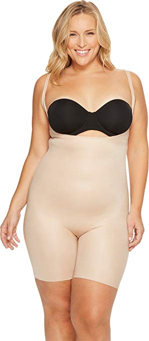 SPANX Womens Plus Size Power Conceal-Her¿ Open-Bust Mid-Thigh Bodysuit