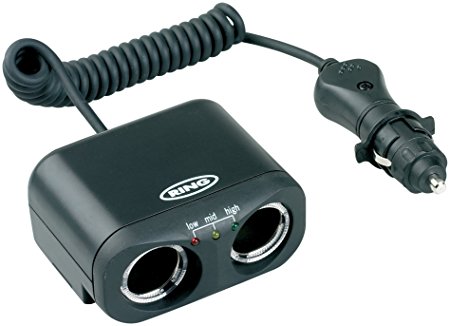 Ring RMS2 Two 12V Sockets Car Adaptor with Battery Analyser for Dash Cams, Sat Navs and more