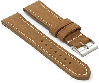 StrapsCo Vintage Leather Quick Release Watch Band Strap - Choose Your Colour/Length - 16mm 18mm 19mm 20mm 21mm 22mm 24mm