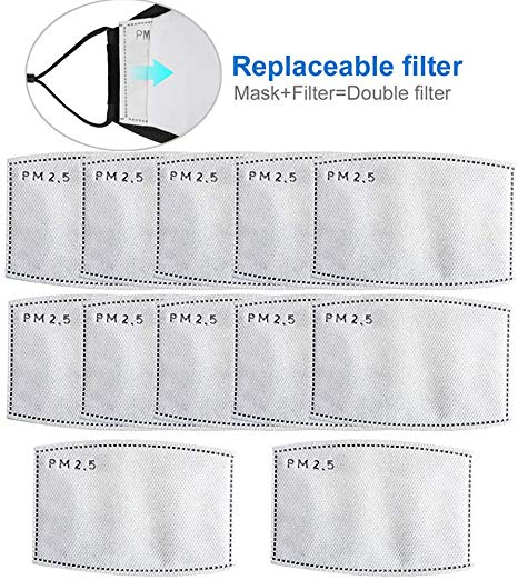 For JKJK N95 N99 Pollution Masks - 12 PCS PM2.5 Activated Carbon Filter Mouth Masks 5 Layer Protective Filter Mask Filter Replacement