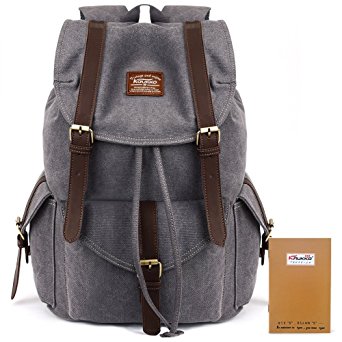 KAUKKO Multipurpose Canvas Backpack Large Travel Hiking Rucksack Satchel Bookbags