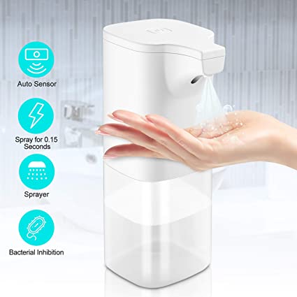 IVSO Automatic Touchless Alcohol Dispenser, 350ml Automatic Soap Dispenser, Infrared Induction Alcohol Sprayer Bottles,IPX3 Waterproof, Suitable for Kitchen, Toilet, Family, Hospital, Bathroom (White)