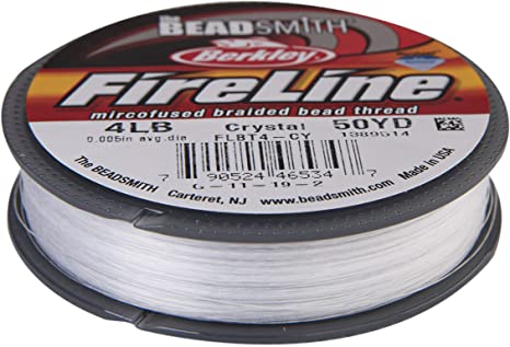 4LB Fireline Crystal Pre Waxed Beading Thread .005In 0.12mm Dia 50 Yard