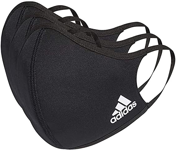 adidas Badge of Sport Face Covers, 3-pack, Unisex Adult, Black