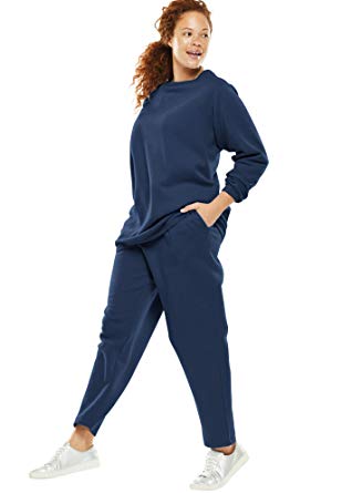 Woman Within Women's Plus Size Fleece Sweatsuit