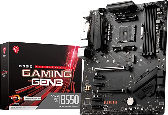 MSI B550 GAMING GEN3 Motherboard, ATX, AM4 - AMD Ryzen 5000 Ready - DDR4 Boost 4400 MHz/OC, PCIe 3.0 x16 Slots, 1 x M.2 Gen3 Slot, 1G LAN