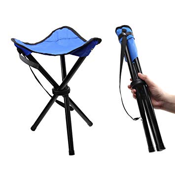 IDEAPRO Lightweight Camping Hiking Fishing Lawn Portable Folding Tripod Stool, Chair With 3 Legs Stool