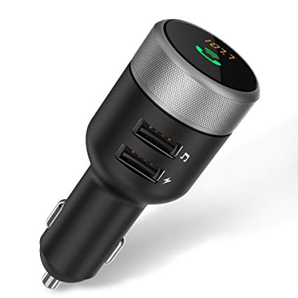 Bluetooth FM Transmitter, TeckNet In-Car Universal Wireless FM Transmitter Radio Adapter with 5V/3.1A USB Car Charger