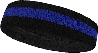 COUVER 2 Color Stripe Terry Sports Headband (1 Piece)