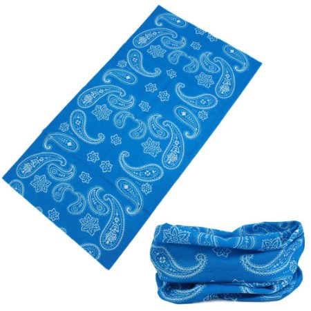 12-in-1 Headband Bandana [Paisley] - Versatile Lightweight Sports & Casual Headwear - Bandana, Neck Gaiter, Balaclava, Helmet Liner, Mask & More. Constructed with High Performance Moisture Wicking Microfiber