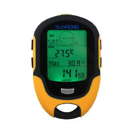 docooler Sunroad FR500 Multifunction LCD Digital Altimeter Barometer Compass Thermometer Hygrometer Weather Forecast LED Torch
