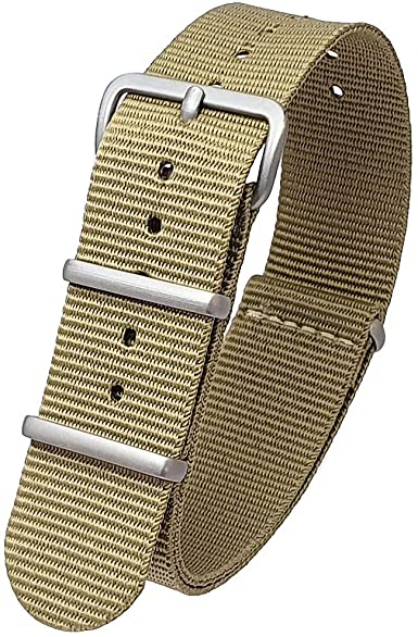 G10 NATO Military Khaki Nylon Watch Strap Band Satin Buckle 24mm