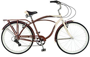 Schwinn Men's Sanctuary 7-Speed Cruiser Bicycle (26-Inch Wheels), Cream/Copper, 18 -Inch