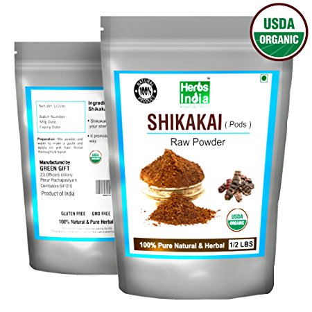Organic Shikakai Powder - Acacia Concinna (Shikai Powder) - Best Natural Cleanser - All Natural - Herbs India (Half LB - 8 Oz)