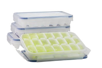 Komax Ice Cube Tray with No-spill Cover (Set of 4)
