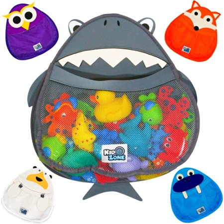 BATH TOY ORGANIZER, Shark - Safe & Mildew-Free - Perfect for Baby Bath Toys - Organizer w/ FREE Suction Cup for Sturdy Bath Toy Storage - Choose from FIVE Different Animals!