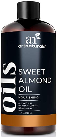 ArtNaturals Premium Sweet Almond Oil - (16 Fl Oz / 473ml) - 100% Natural & Pure – Therapeutic Grade Unrefined Carrier and Massage Oil – for Hair, Body and Skin or Diluting Aromatherapy Essential Oils