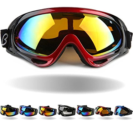 Tactical Windproof Cycling Googles Uv400 Motorcycle Ski Snowboard Goggles Eyewear Sports Protective Safety Glasses with Extra Long Adjustable Strap