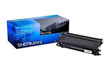 Sherman Ink Compatible TN115BK TN 115 High Yield Black Toner Cartridge for Brother DCP-9040CN, DCP-9045CDN, HL-4040CDN, HL-4040CN, HL-4070CDW, MFC-9440CN, MFC-9450CDN, MFC-9840CDW Printers BK